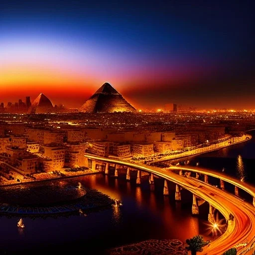 Egyptian city, digital art, breathtaking, golden ratio, extremely detailed, hyper-detailed, establishing shot, hyperrealistic, cinematic lighting,