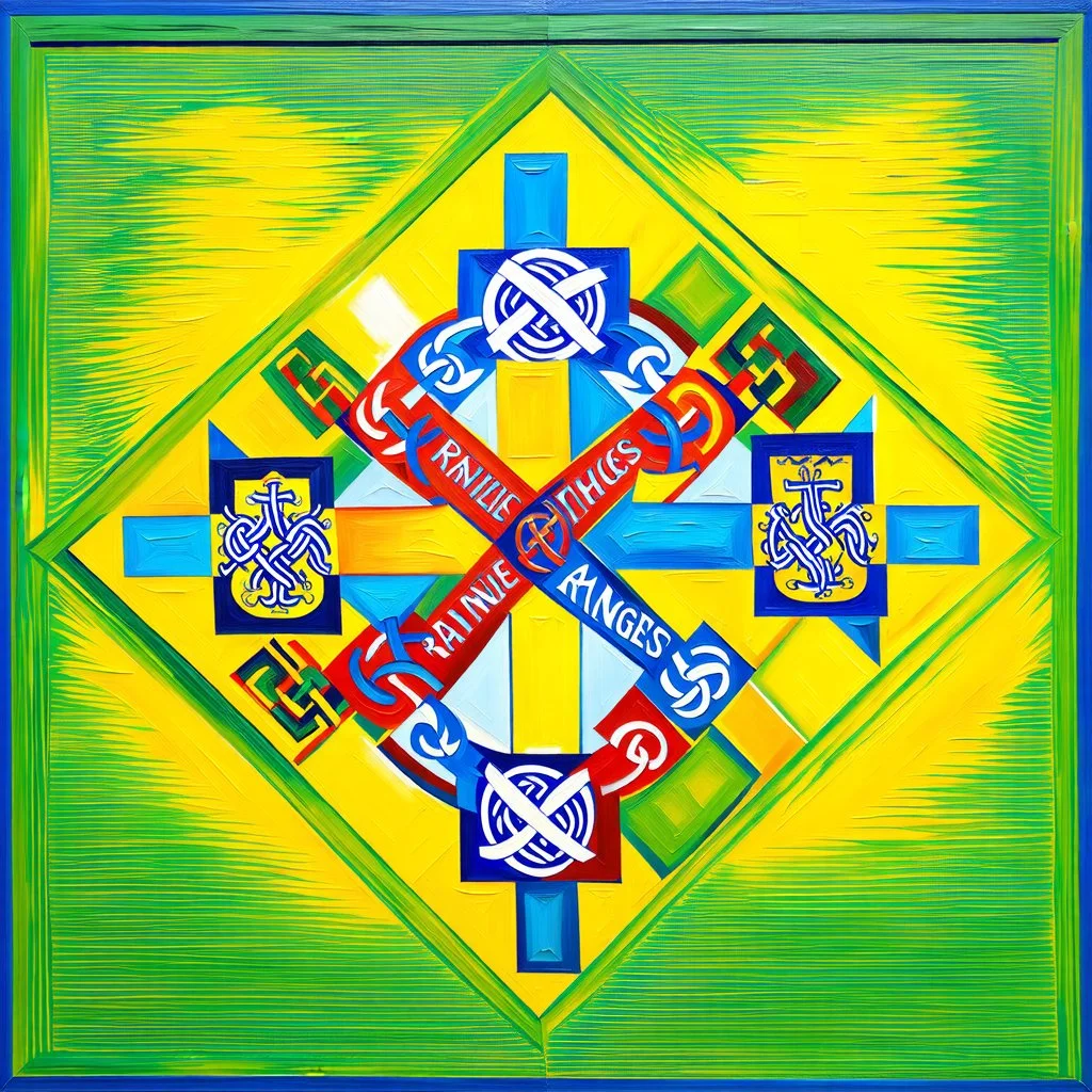 Celtic and rangers, abstract painting