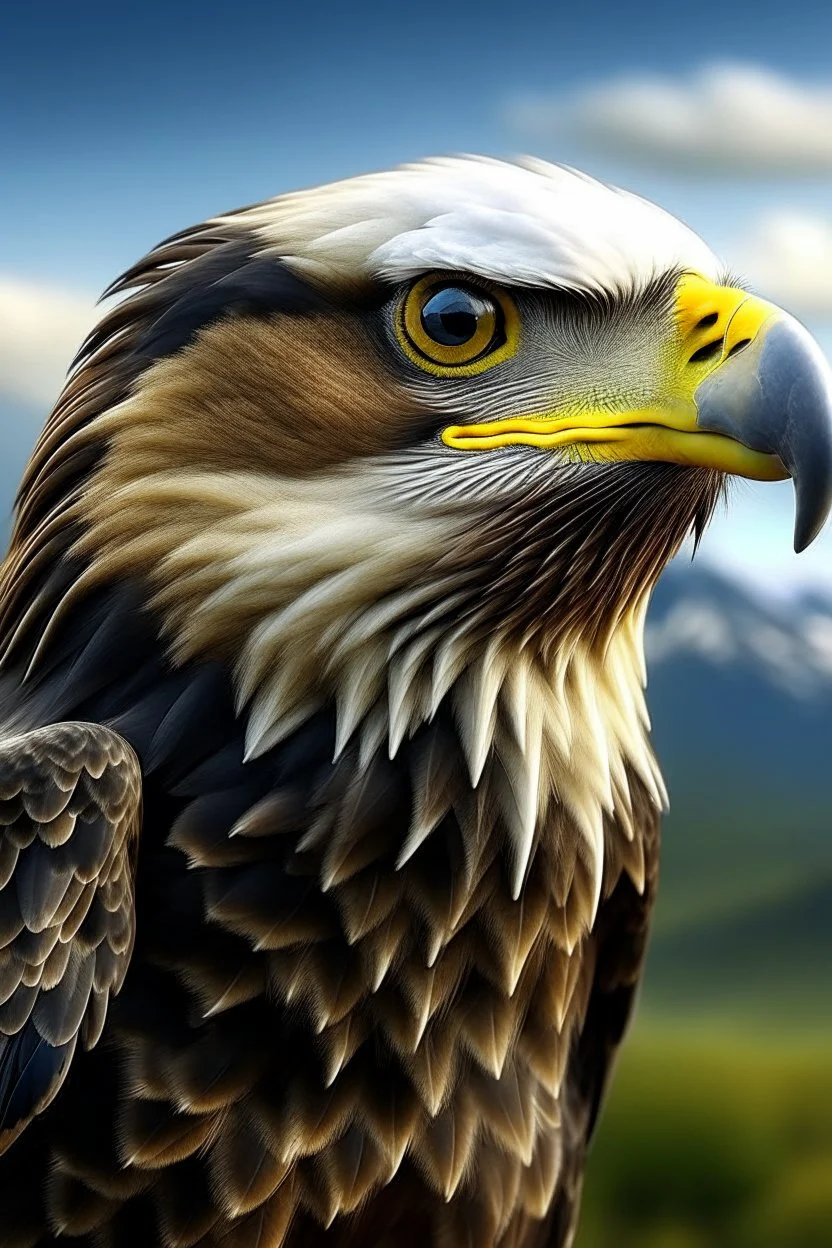 Generate an image of an eagle with beutiful view