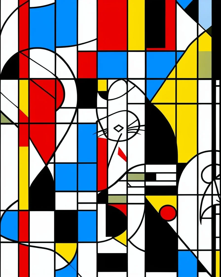 cats gráfica estilo Mondrian