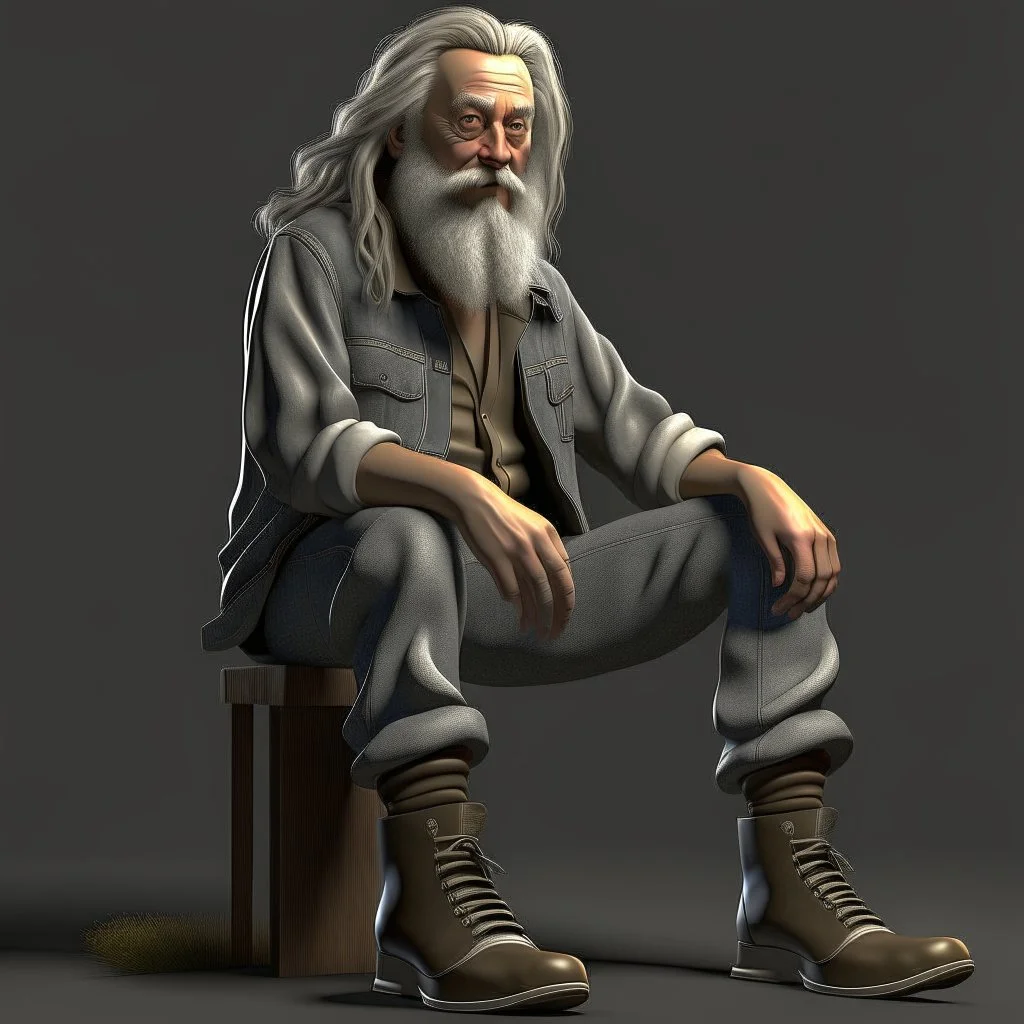 "hyper-kentucky hill billy trash style, ultra detailed photorealistic A longhair middle aged Big feet Willy, final render"