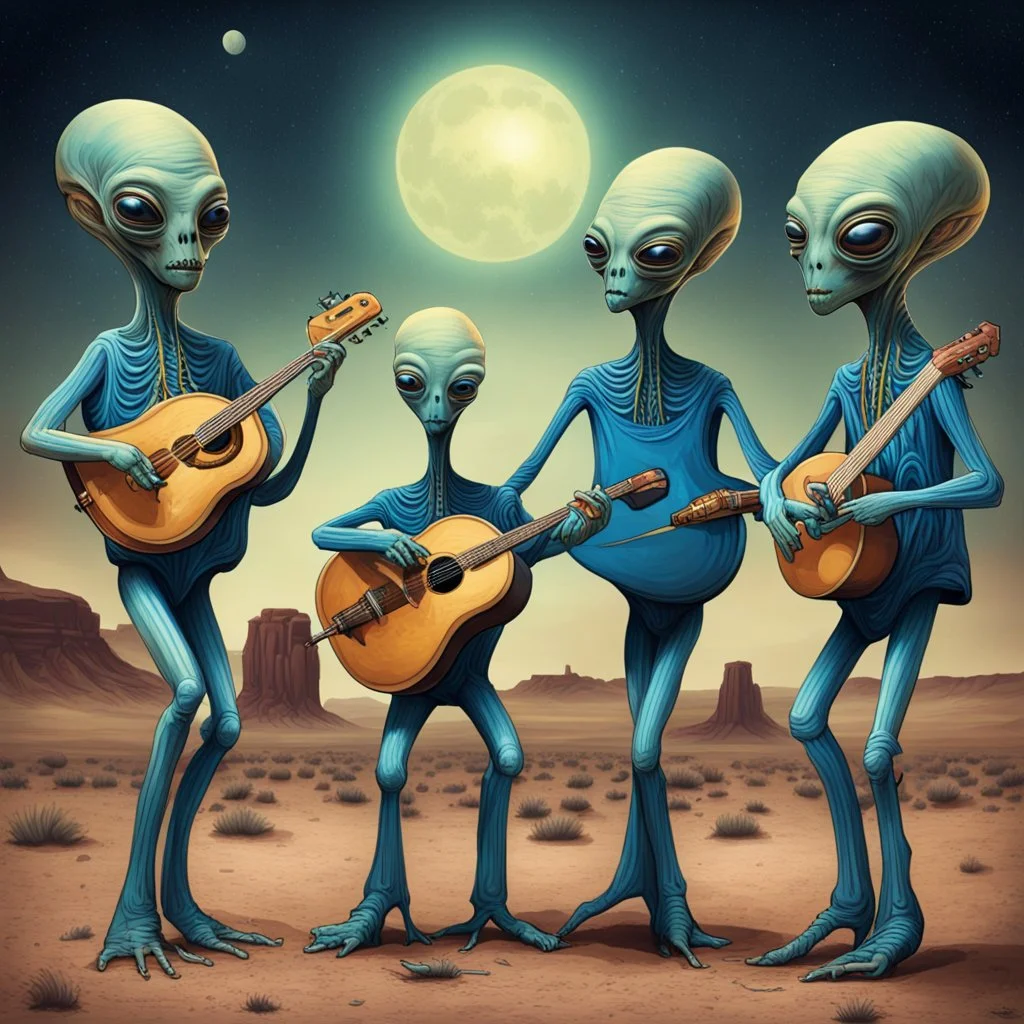 Bluegrass band composed of aliens.