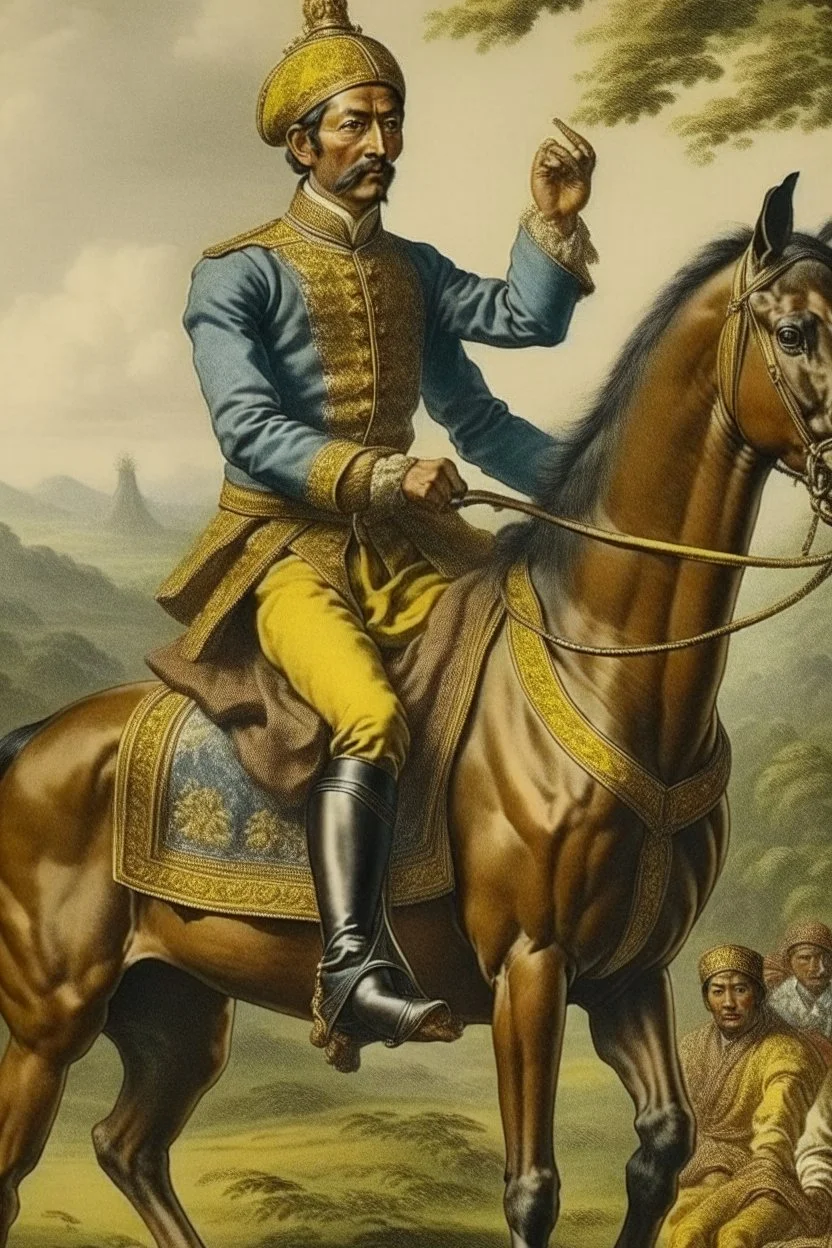buatkan gambar pahlawan pangeran diponegoro naik kuda