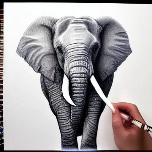 Realistic elephant sketch