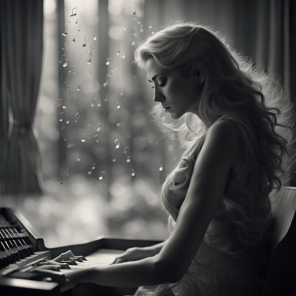 As the music reaches its climax, the woman's body begins to sway back and forth, as if she's lost in the emotions of the song. Tears well up in her eyes, and she lets out a soft, mournful sigh. The recording ends, and she sits back in her chair, lost in thought once againAnd she looks in the other direction