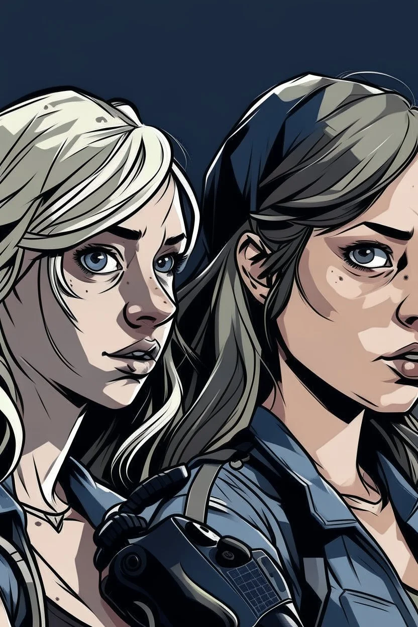 yakın 2 kız arkadaş The walking death tarzı 2D uzak