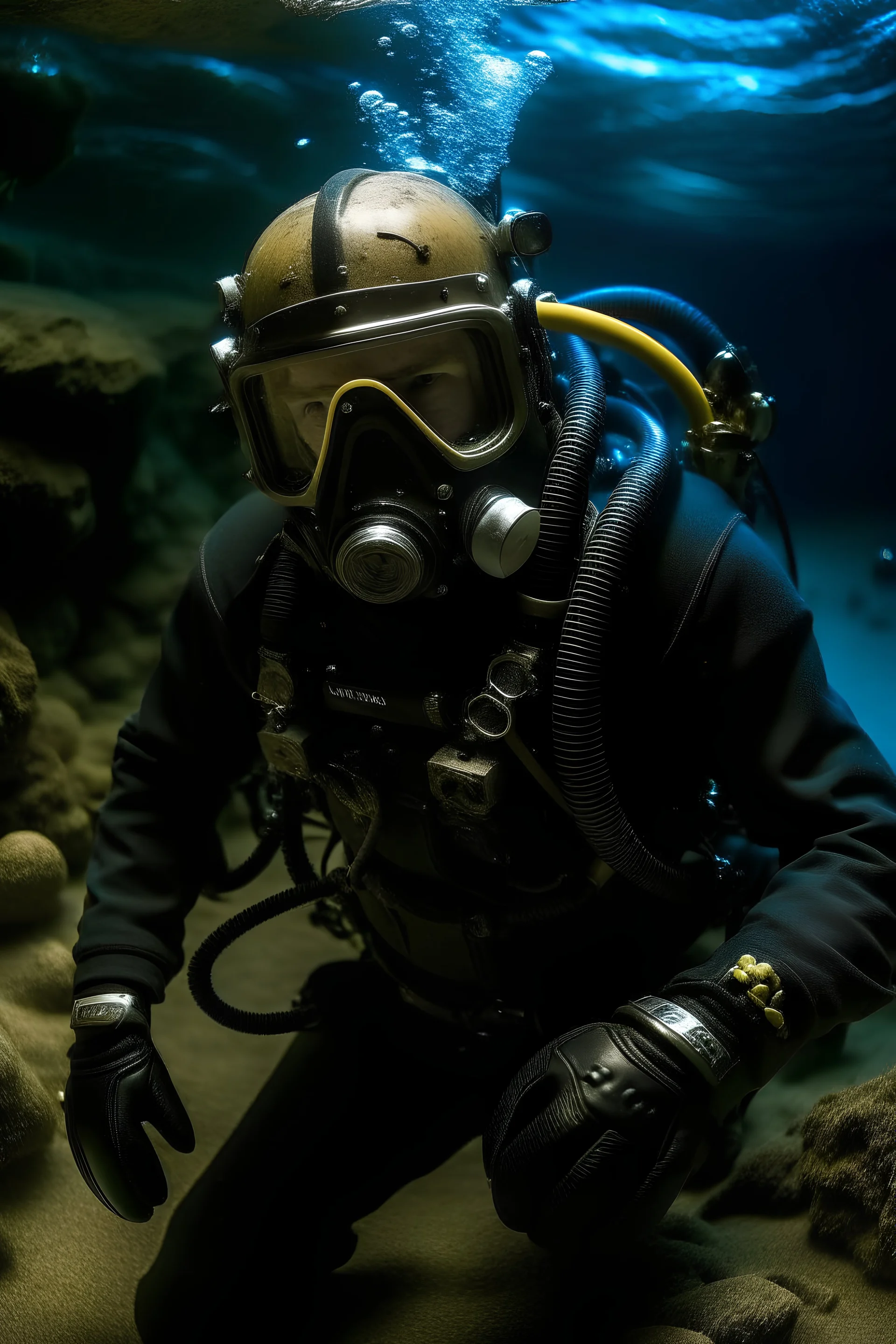 Equipped with diving gear, George wasted no time and descended into the depths to investigate further.