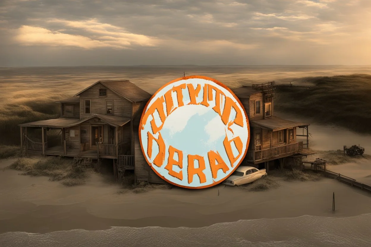 Netflix's Outer banks in the style of: The Walking Dead. City Landscape.