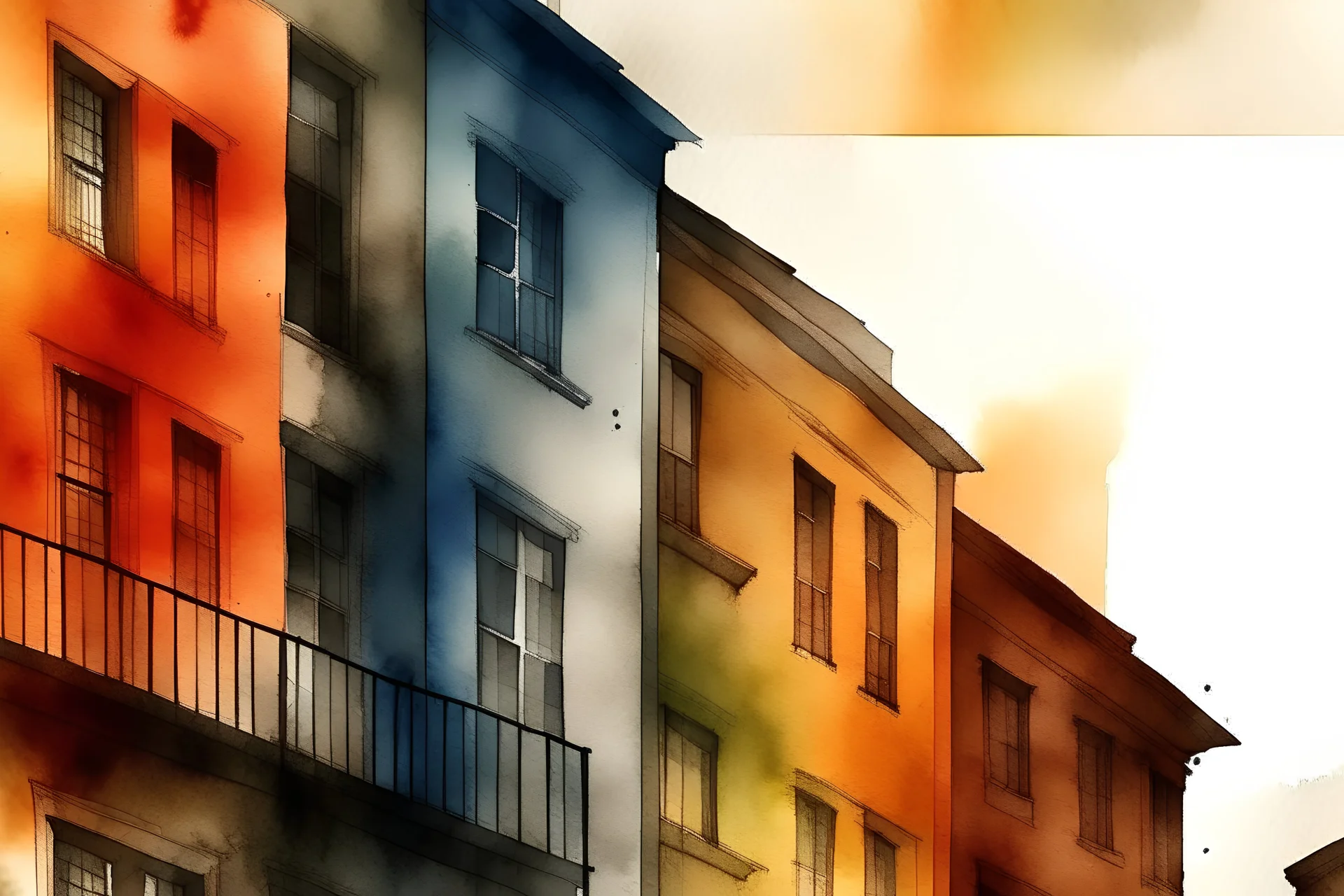 watercolor textures to bring depth to landscapes or city scenes. --ar 3:2 --v 6.0