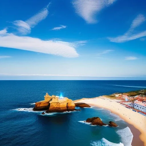 fullbody Drawing of 'beutiful beach, clouds, lighthouse,rocks,beautiful sunset',intricate detail,andrea bonelli,Kilian Eng,Ohrai,evan lee,Aleksandr Sidelnikov,KyuYong Eom,three quarters frontal aerial view,toned colors,16k