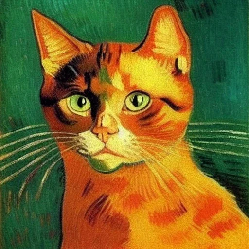 Portrait of a cat by Van Gogh