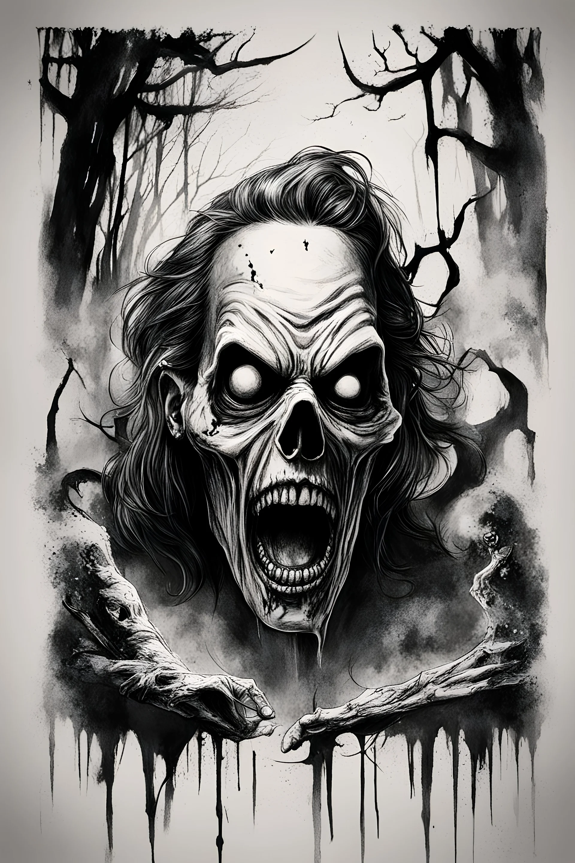 Horror poster easy to draw