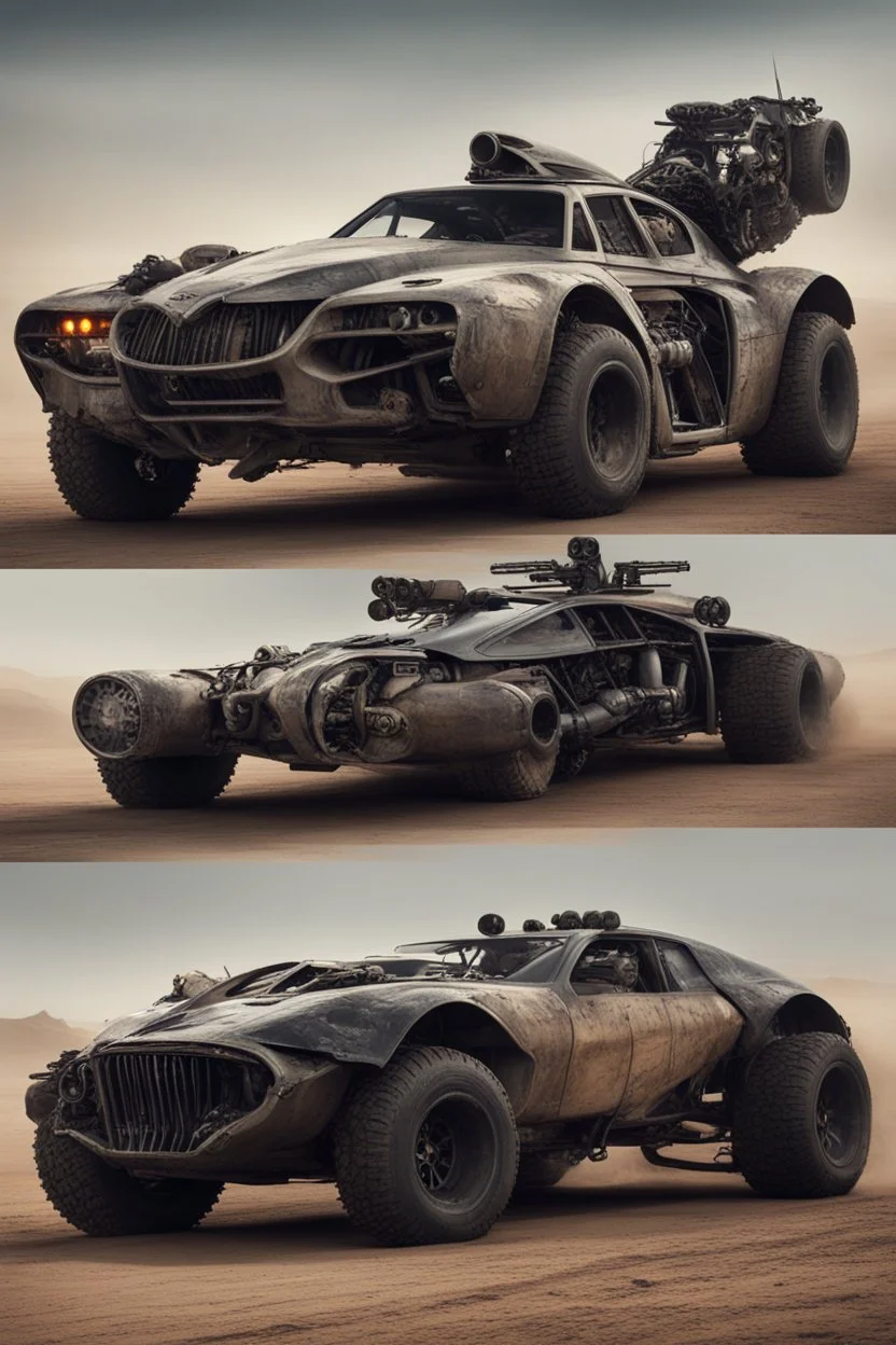 The combination of a super-advanced car and fighter mad max