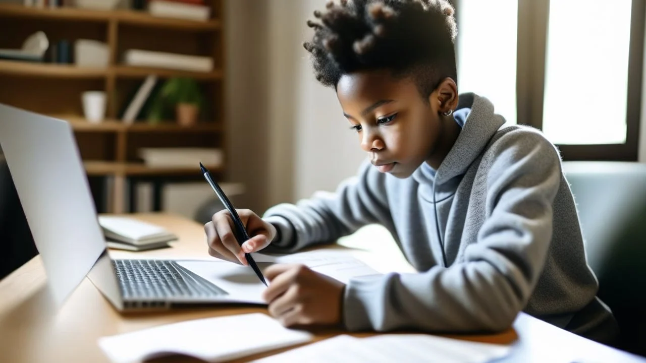The image for the article depicts a young person sitting in front of a laptop in a well-lit room filled with natural light. The individual appears entirely focused on the process of online learning, holding a pen in their hand and jotting down important notes. On the screen in front of them, an educational interface can be seen, featuring a variety of learning materials, including e-books and educational videos. The image conveys the concept of self-directed learning and personal development thr