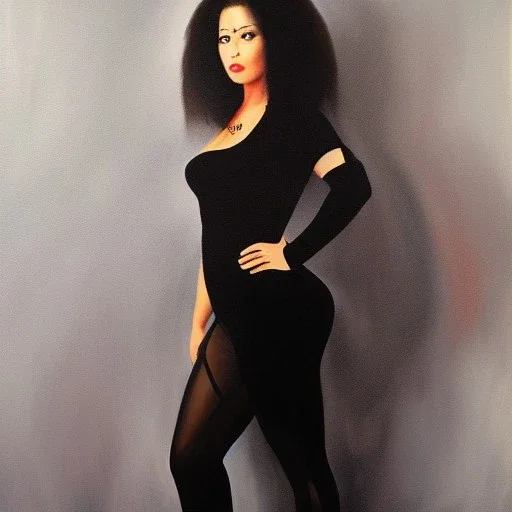 Full body portrait, painting, medium shot lady Chavvy