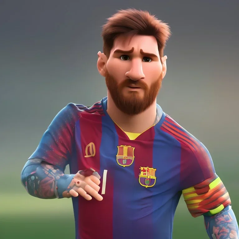 portrait,lionel messi robot, wearing argentina, post-apocalyptic in a football stadium, realistic, intriacte detail, sci-fi fantasy style, volumetric lighting, particales,highly detailed,cinamatic, deep colours,8k