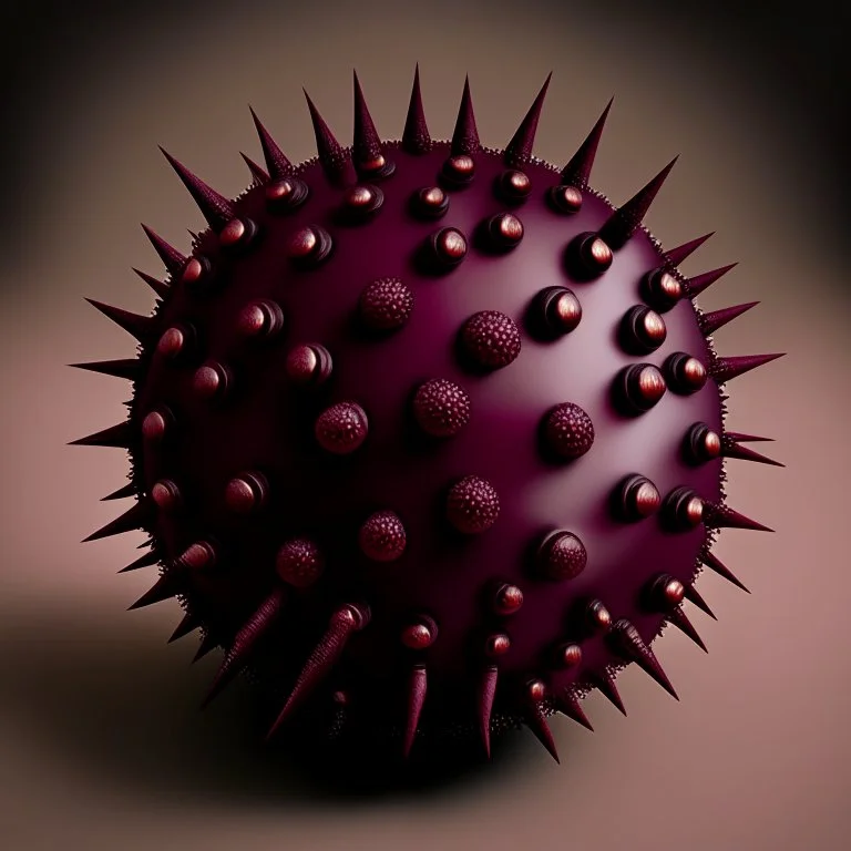 burgundy ball with spikes