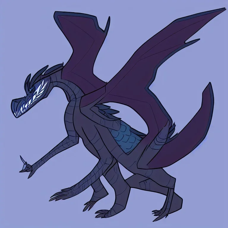 Icewing nightwing hybrid from wings of fire with no wings lineart