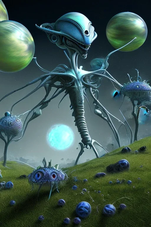 alien STRANGE WORLDS, bugs, finely detailed, photo realistic.