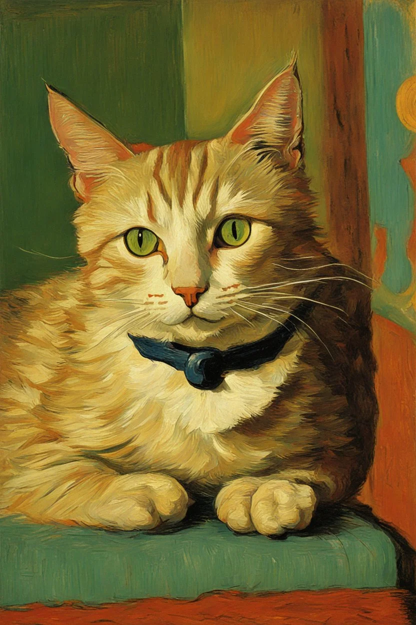 Portrait of a cat by Van Gogh