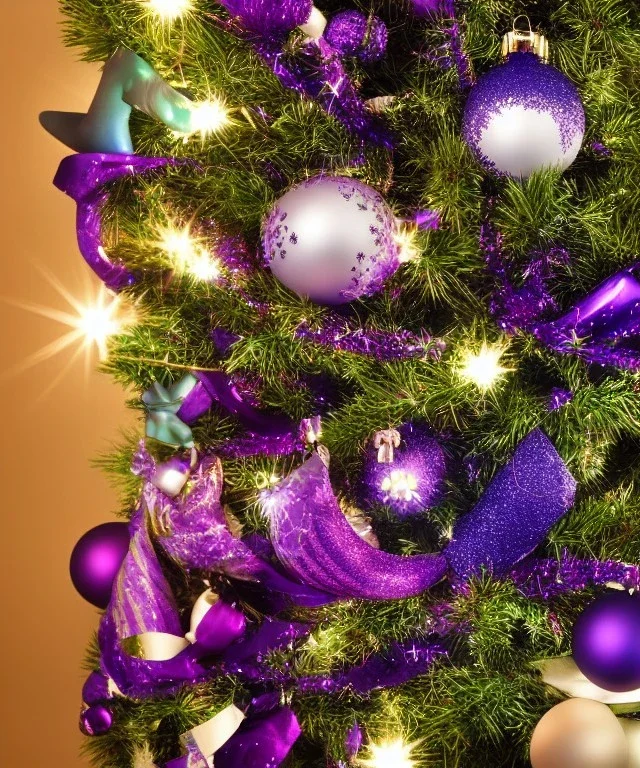 christmas tree In the astral plane blue purple