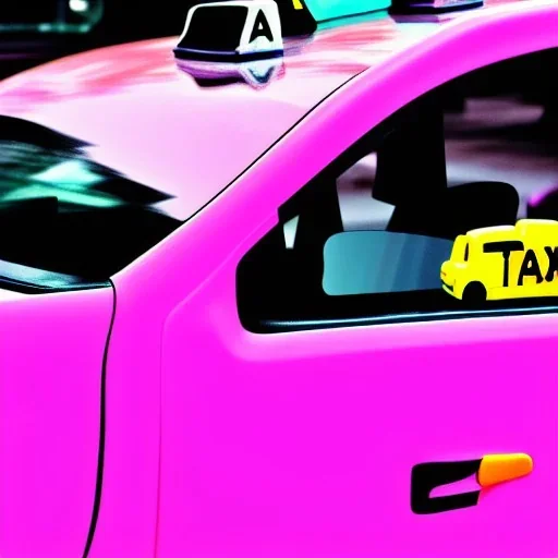 concept art, design, taxi car in new york, taxi car, photography, professional photography, taxi car made of candies, candies, car made of sweets, pink taxi car,