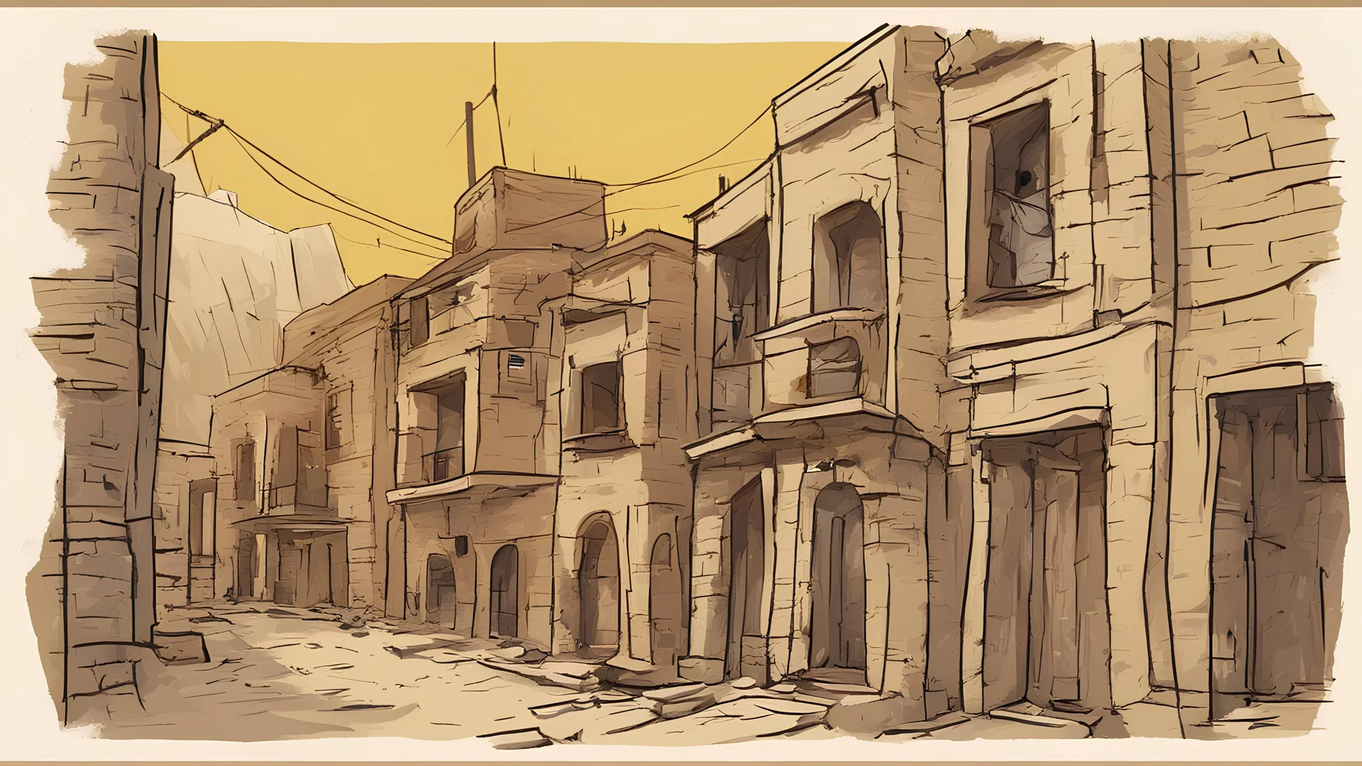 Iraq, Digital Painting, Old City, Vector, Cartoon, Turkey's, Color