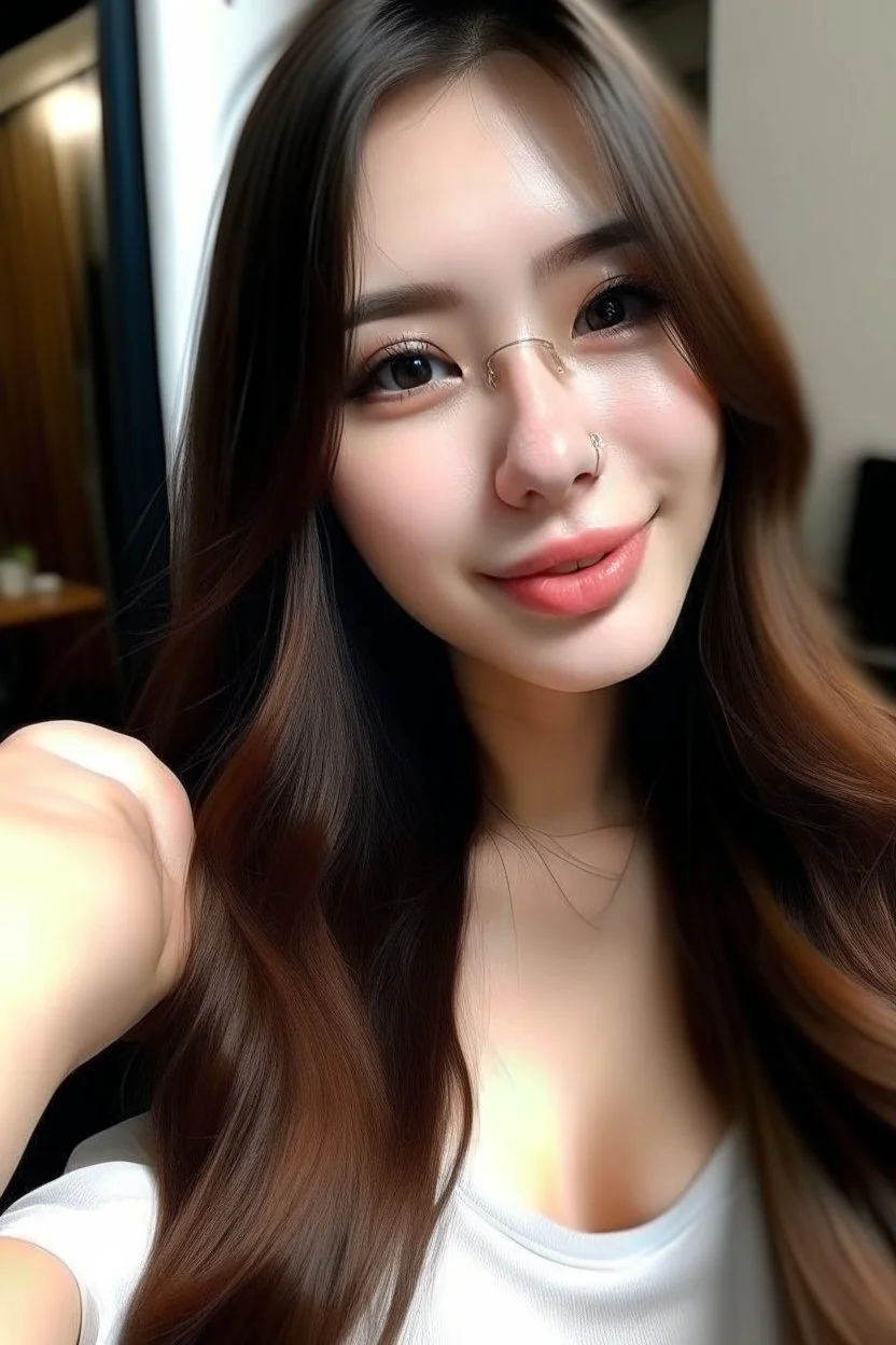 Create realistic casual selfie of the uploaded image