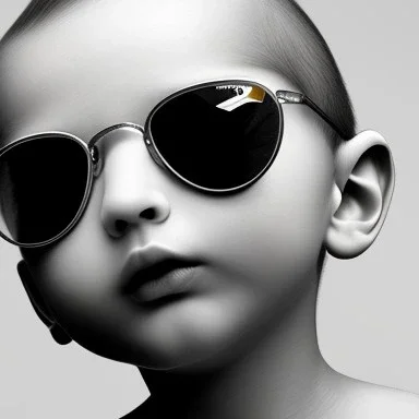 newborn baby wearing Rayban sunglass