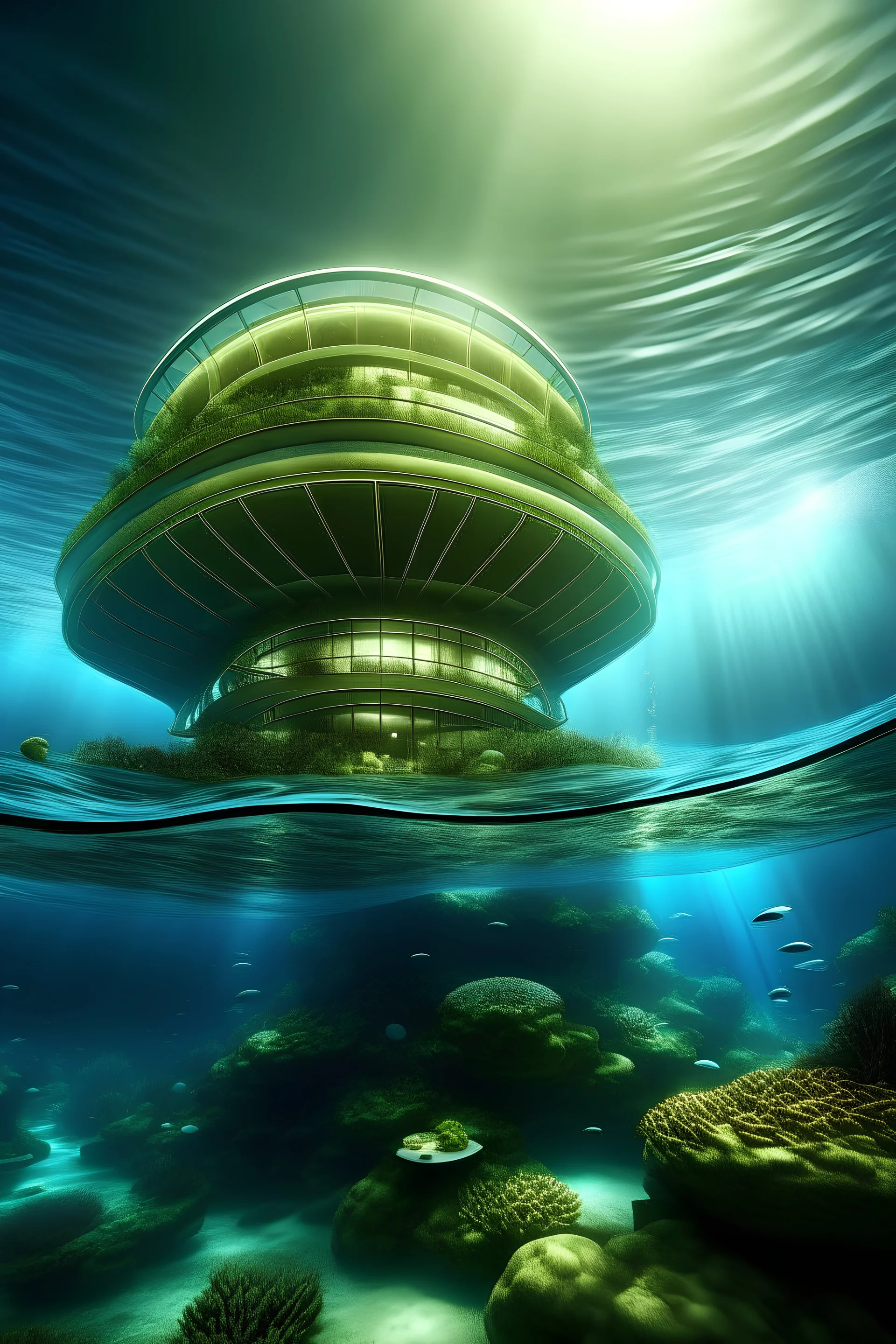 Envision a society beneath the sea, with unique architecture that harmonizes with ocean life. Think about how light, movement, and everyday activities would differ underwater.