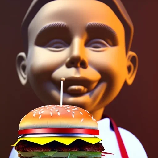 Bob's Big Boy sculpture holding a burger