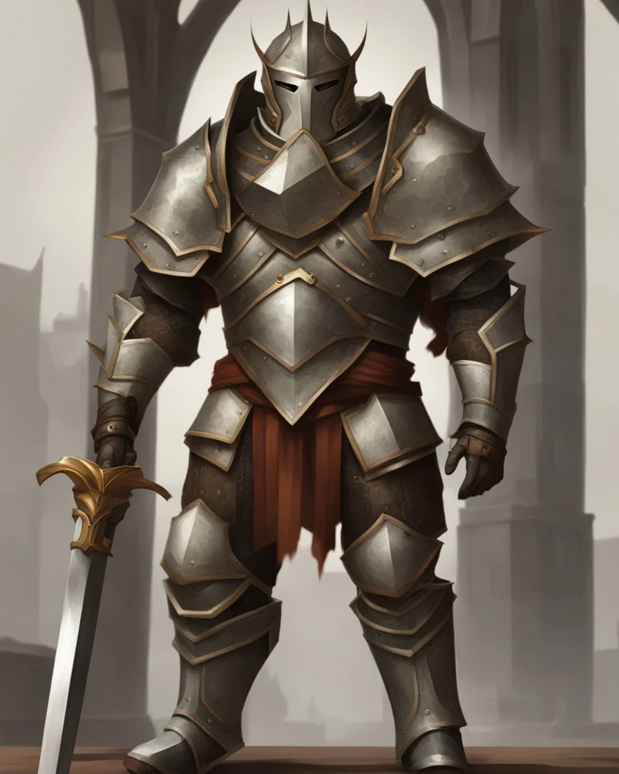 Steel and leather armor on a strong commander