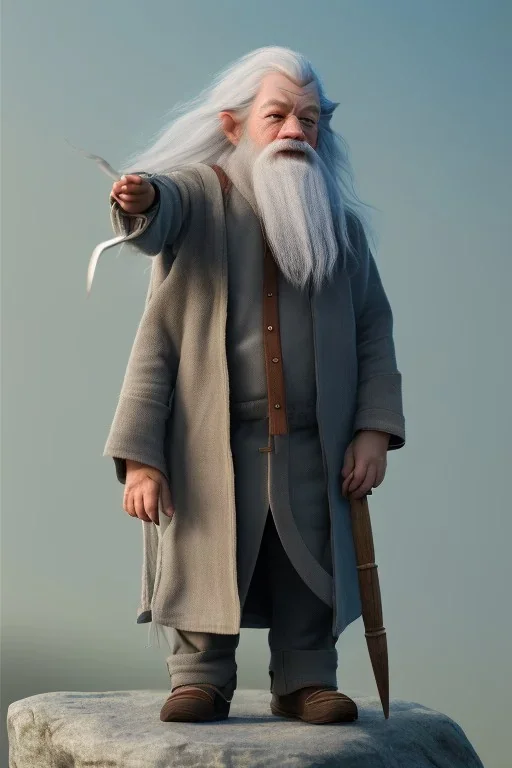 Gandalf toddler, full body, bokeh, hyper realistic