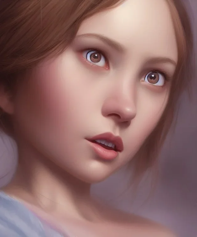 super high level detail of beautiful girl portrait, Pixar style, artstation, Painting by J. Scott Campbell, stanley artgerm lau, Tom Bagshaw, sideways glance, 8k, 3d, high detail eyes, digital painting, HDR, highly focused, illustration, fantasy art, sharp focus, trending on artstation, smooth, from pixar, au naturel, hyper detailed, digital art, trending in artstation, cinematic lighting, studio quality, smooth render, unreal engine 5, octane rendered