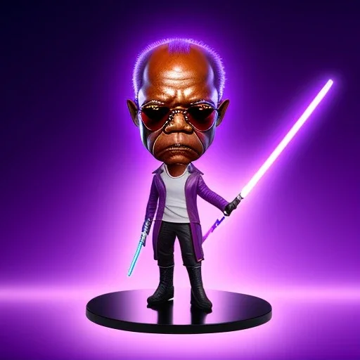 Hairless Samuel jackson purpleGlow jedi bobblehead and boots