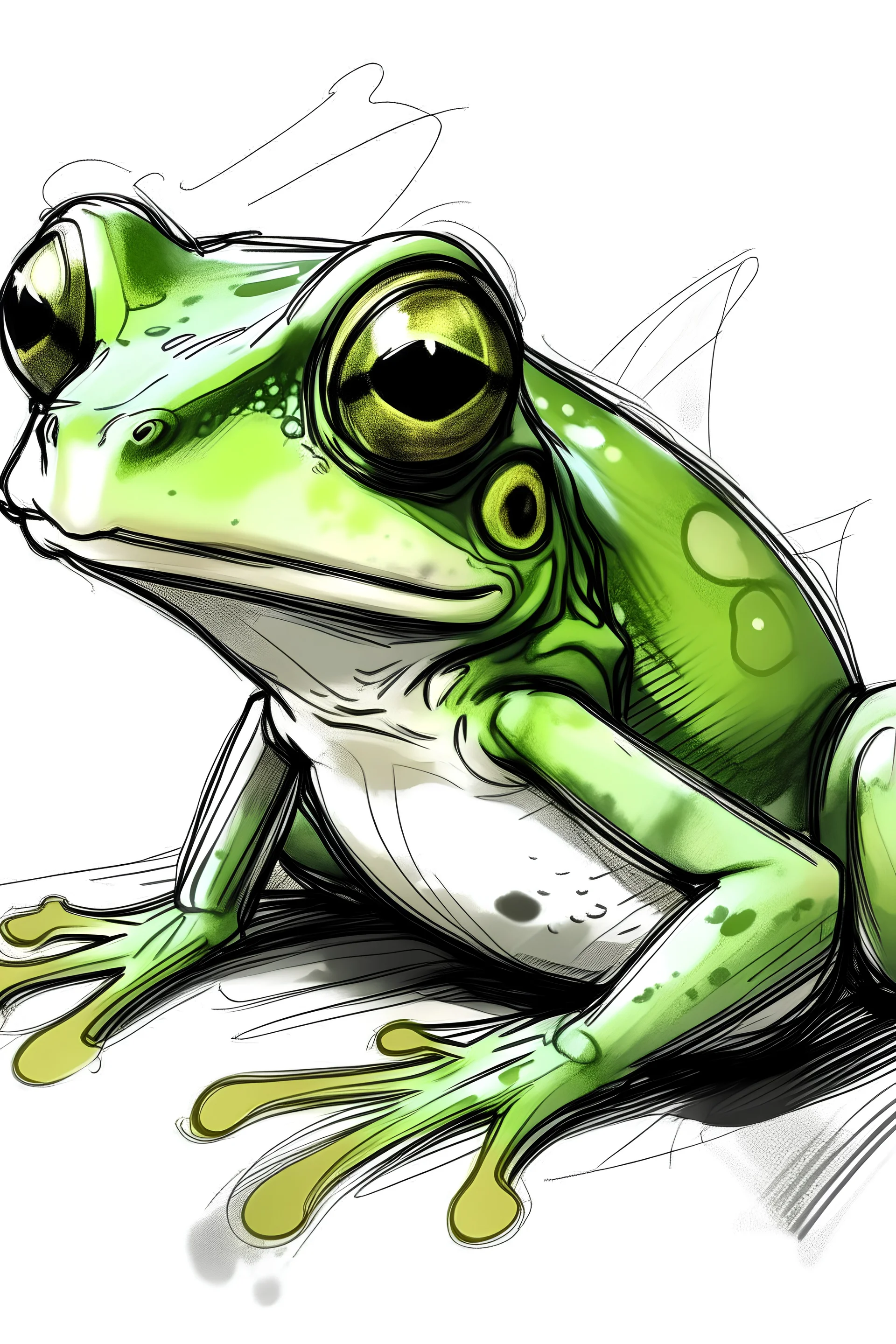 generate an sketch image of an animal frog soft toye for chlids