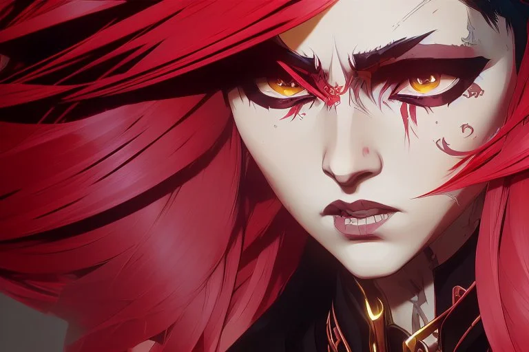 beautiful punk girl, hyper detailed, intricately detailed, illustration by <kilian eng> <Yoji Shinkawa>, darkred tones,