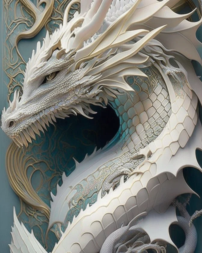 breath of the dragon, textured, intricate, ornate, shadowed, pale muted colors, 3D, highly detailed, reptile style, by Hsiao-Ron Cheng, by Cyril Rolando, by h. r. giger, By Boris Vallejo $plastic$ grid:true