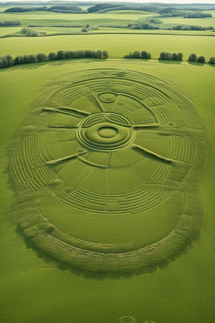 Crop circle formation near stone henge