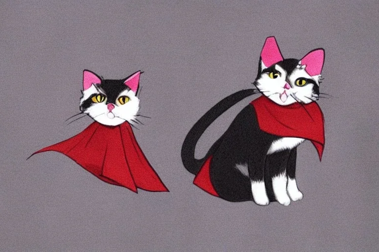 Vampire cat with cape