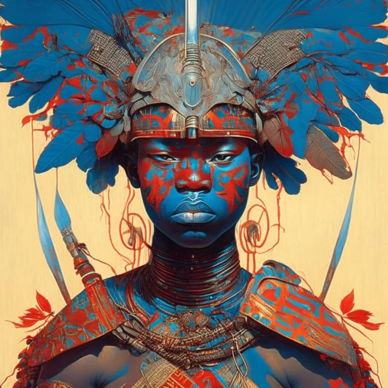 portrait of warrior africa by james jean