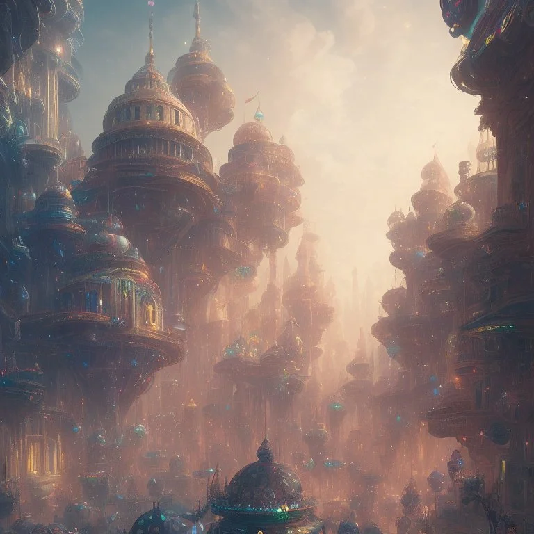 amazing euphoric futuristic Venetian Carnival sci-fi fantasy utopian paradise, Photorealistic beautiful, epic composition, night, dramatic, lights, dark, colourful, cute, Chiaroscuro, magical, caustics, studio ghibli, beautiful lighting, intricate detail, lively, Jordan Grimmer, Atey Ghailan