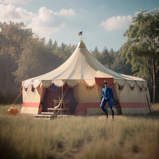 Ultra realistic circus scene. Stronger man, waist up view, Wes Anderson style, dark ambient, highly detailed, concept art, unreal engine 5, god rays, ray tracing, RTX, lumen lighting, ultra detail, volumetric lighting, 3d, finely drawn, high definition, high resolution.