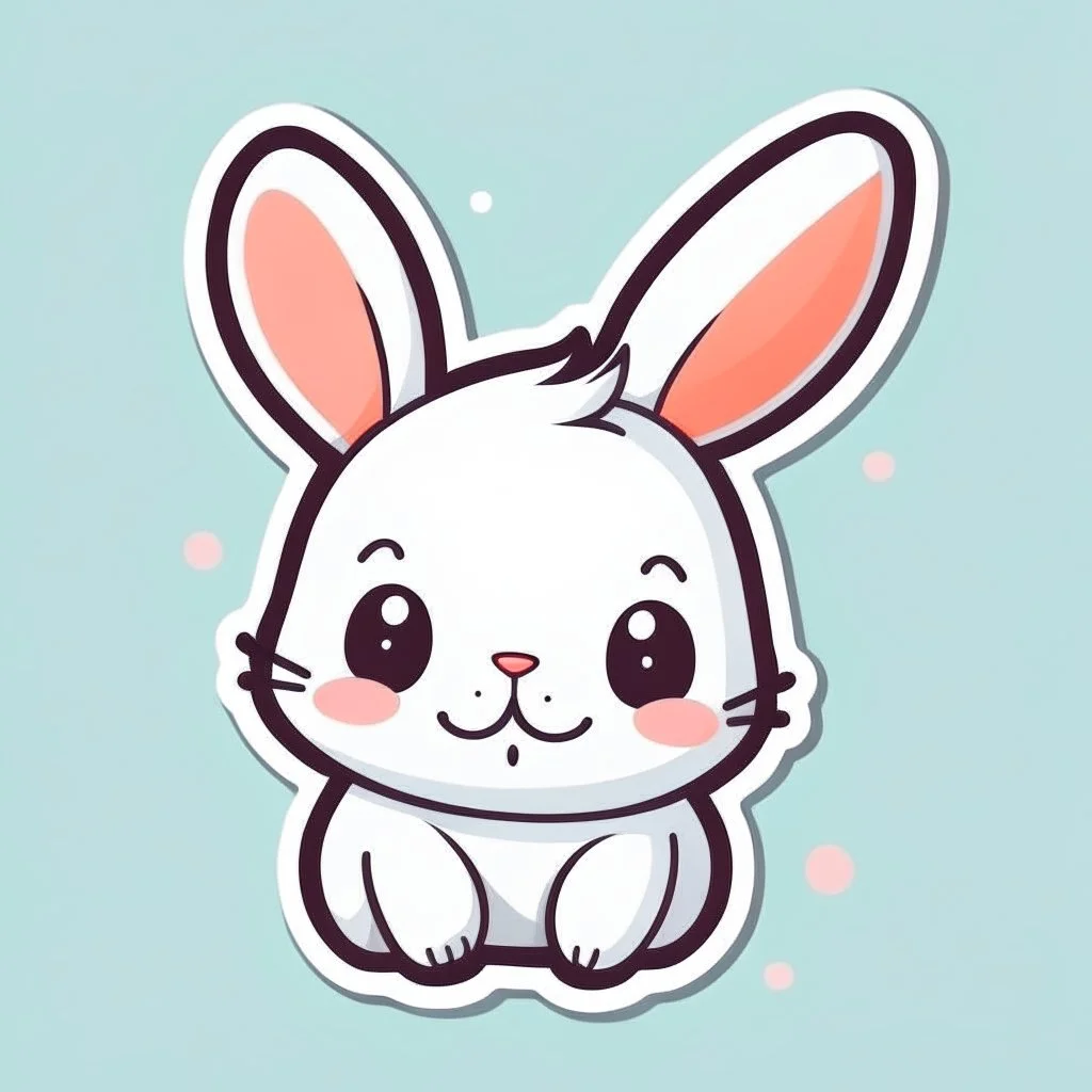 cute rabbit sticker template