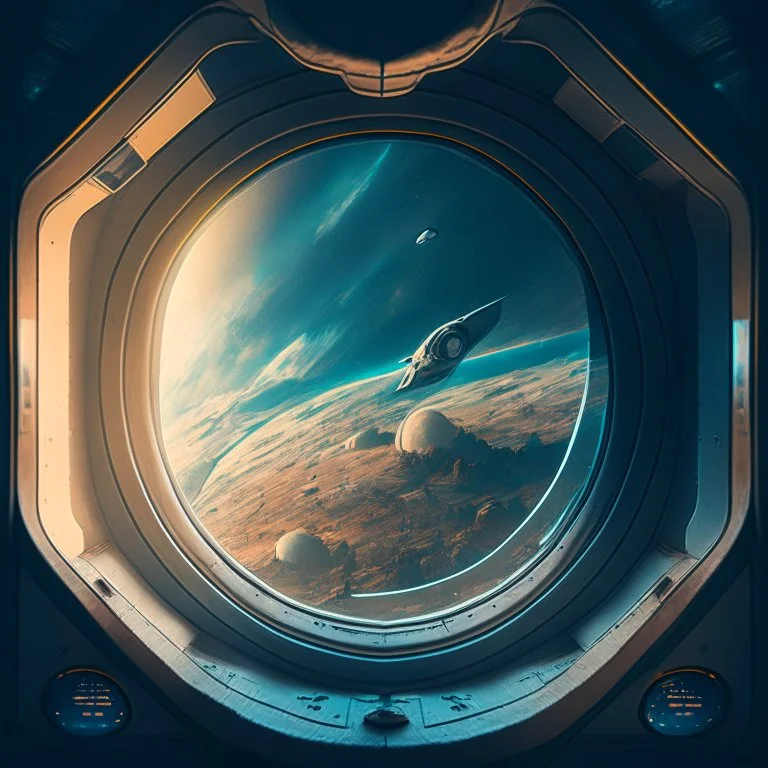 looking out of a spaceships windows