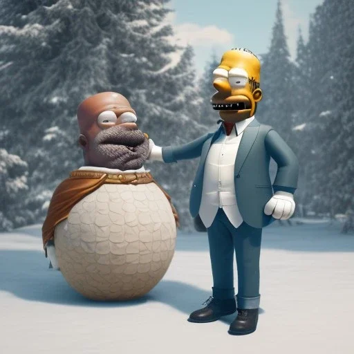 Full body, 3d render, homer simpson 1800's men style, 1800's hair style, 1800's men clothes style, hyper realistic, octane render, unreal engine 5, 8k, palace background, uhd