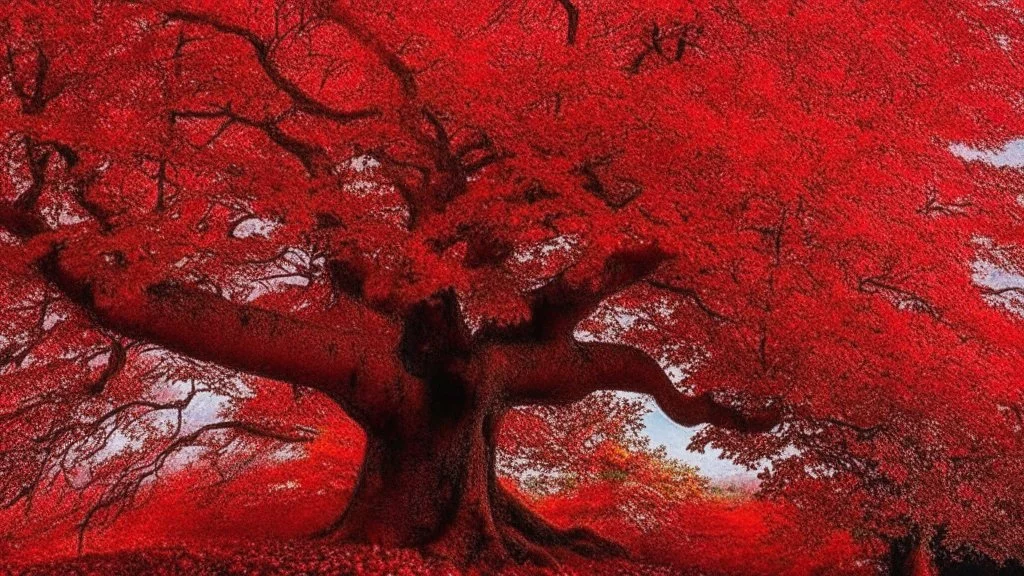 red tree, highly detailed, boutyfull desktop wallpaper