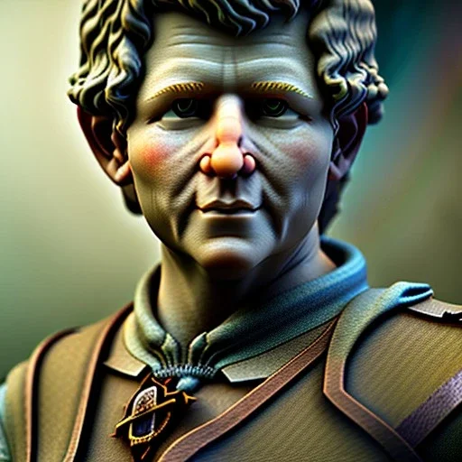 White Statue samwise gamgee, full body, Rome sculpture style, full body, details, fresco background, hyper realistic, 8k,