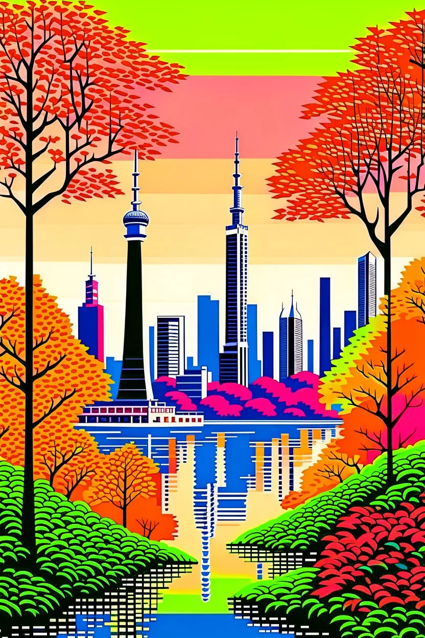 shanghai in autumn in the style of Hiroshi Nagai