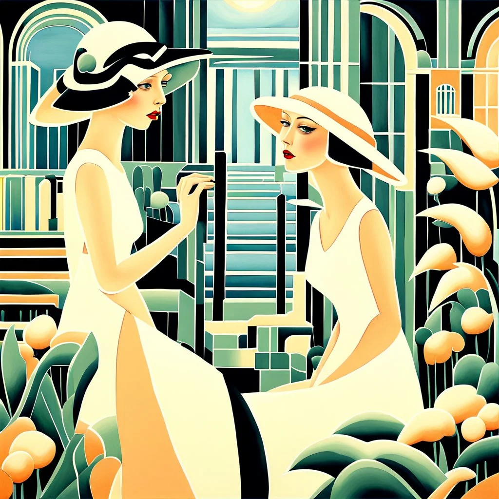 Pale colors gently drawn ART DECO style in the style of George Callaghan. Modifiers: elegant extremely detailed fantasy intricate 8k very attractive beautiful dynamic lighting fantastic view high definition crisp quality colourful very cute focused naive art Dee Nickerson